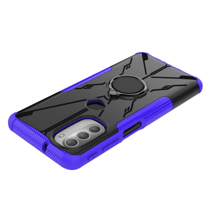 For Motorola Moto G51 5G Armor Bear Shockproof PC + TPU Phone Protective Case with Ring Holder