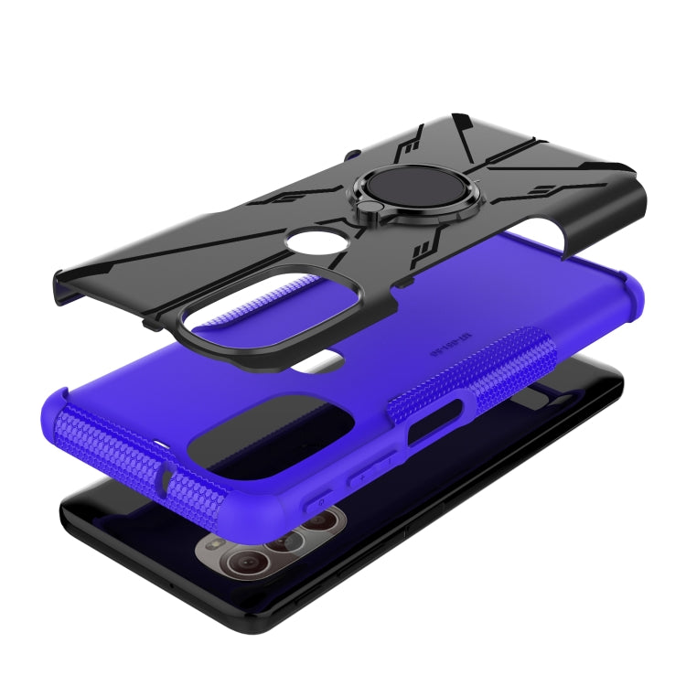 For Motorola Moto G51 5G Armor Bear Shockproof PC + TPU Phone Protective Case with Ring Holder