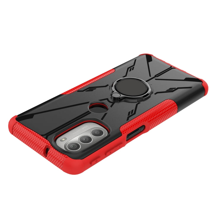 For Motorola Moto G51 5G Armor Bear Shockproof PC + TPU Phone Protective Case with Ring Holder