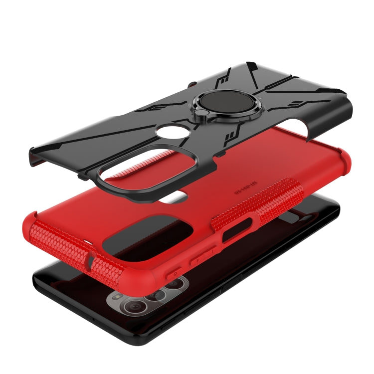 For Motorola Moto G51 5G Armor Bear Shockproof PC + TPU Phone Protective Case with Ring Holder