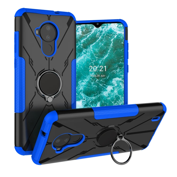 For Nokia C30 Armor Bear Shockproof PC + TPU Phone Protective Case with Ring Holder