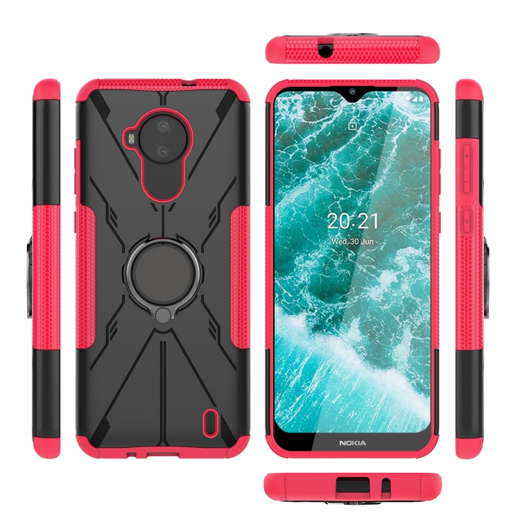 For Nokia C30 Armor Bear Shockproof PC + TPU Phone Protective Case with Ring Holder