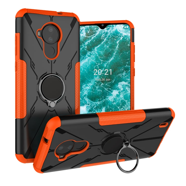 For Nokia C30 Armor Bear Shockproof PC + TPU Phone Protective Case with Ring Holder