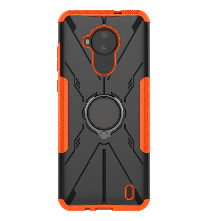 For Nokia C30 Armor Bear Shockproof PC + TPU Phone Protective Case with Ring Holder