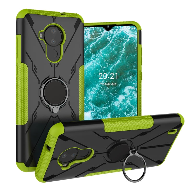 For Nokia C30 Armor Bear Shockproof PC + TPU Phone Protective Case with Ring Holder