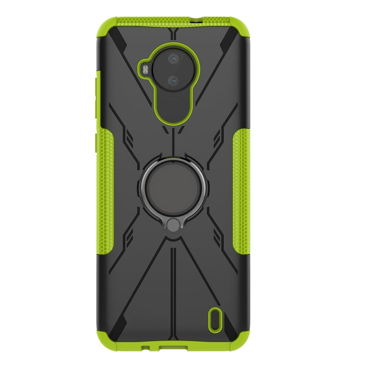 For Nokia C30 Armor Bear Shockproof PC + TPU Phone Protective Case with Ring Holder