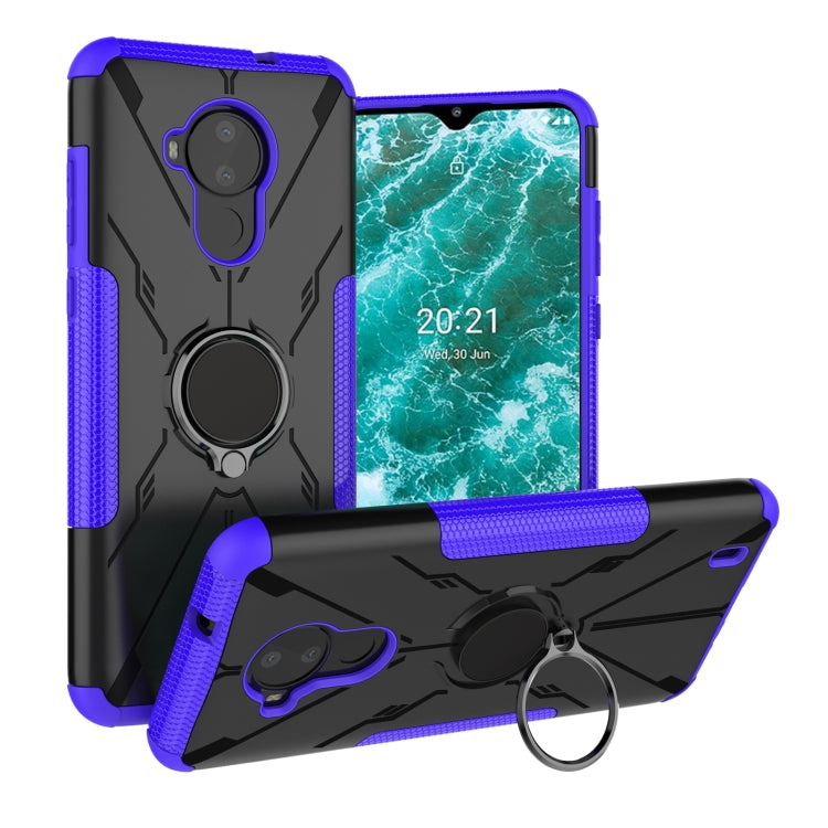 For Nokia C30 Armor Bear Shockproof PC + TPU Phone Protective Case with Ring Holder