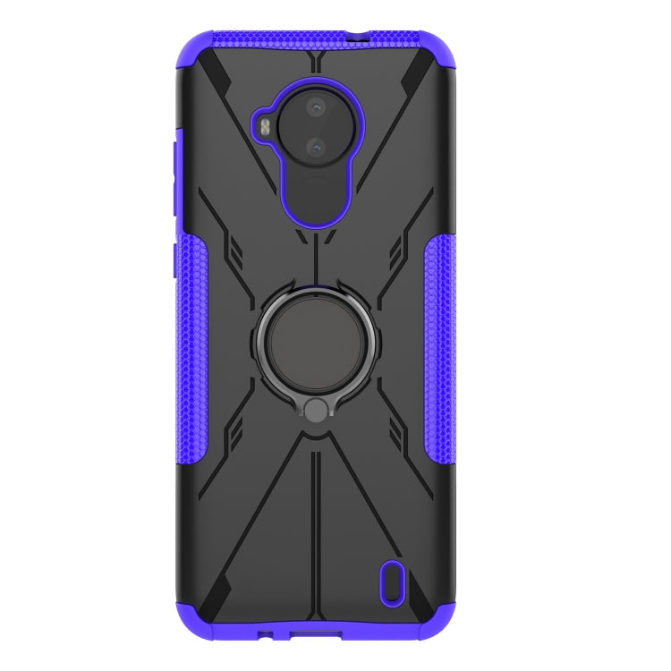 For Nokia C30 Armor Bear Shockproof PC + TPU Phone Protective Case with Ring Holder