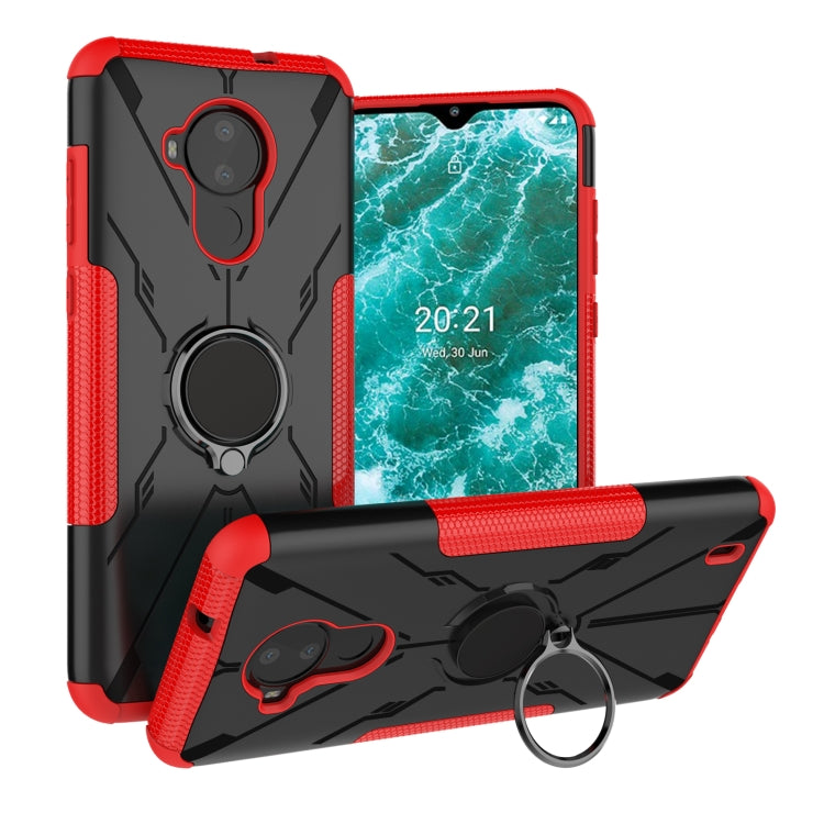 For Nokia C30 Armor Bear Shockproof PC + TPU Phone Protective Case with Ring Holder