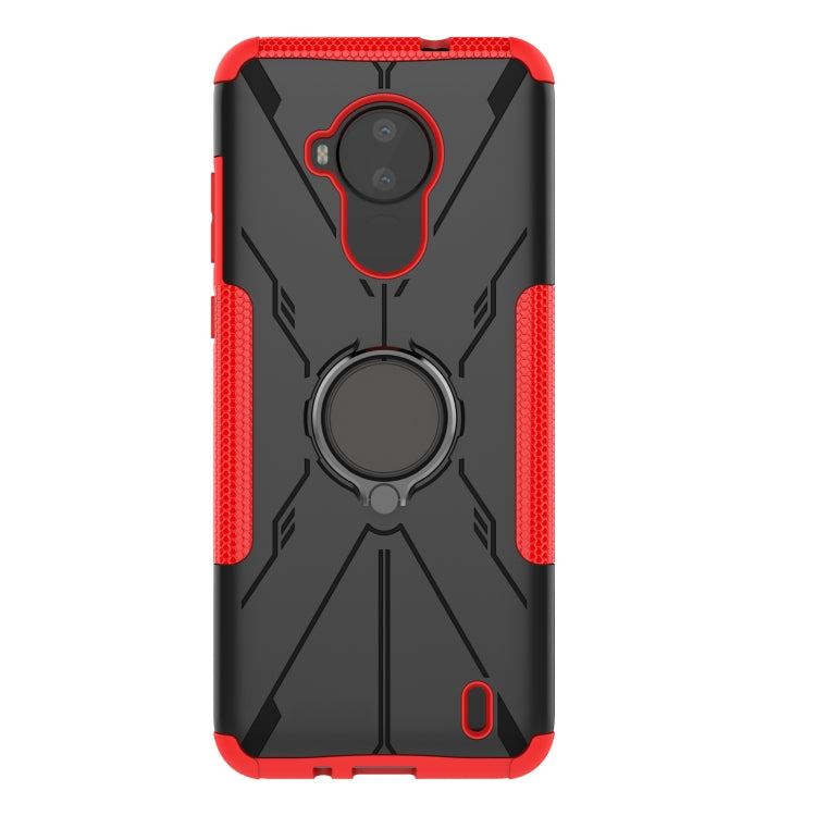 For Nokia C30 Armor Bear Shockproof PC + TPU Phone Protective Case with Ring Holder