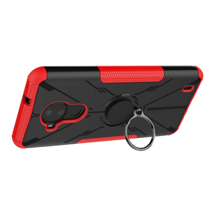For Nokia C30 Armor Bear Shockproof PC + TPU Phone Protective Case with Ring Holder