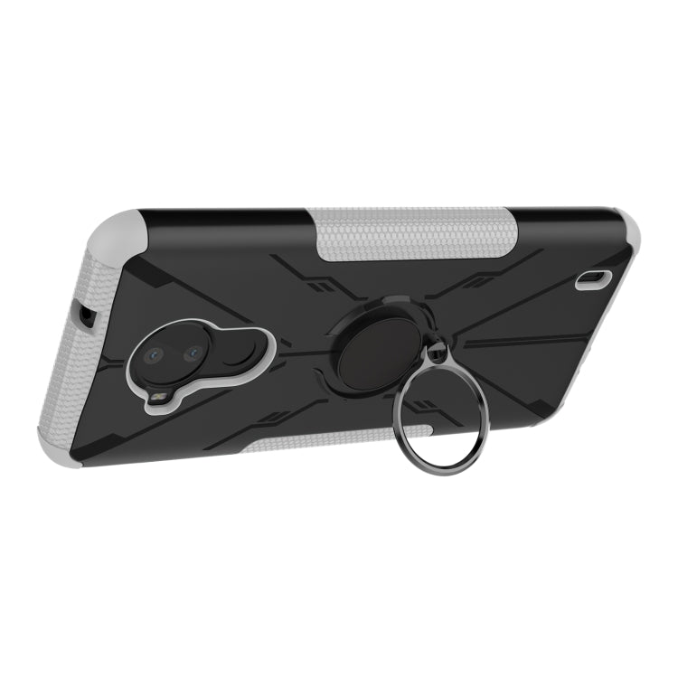 For Nokia C30 Armor Bear Shockproof PC + TPU Phone Protective Case with Ring Holder