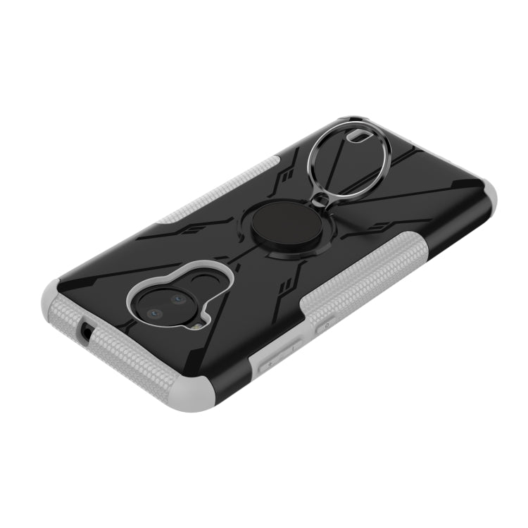For Nokia C30 Armor Bear Shockproof PC + TPU Phone Protective Case with Ring Holder
