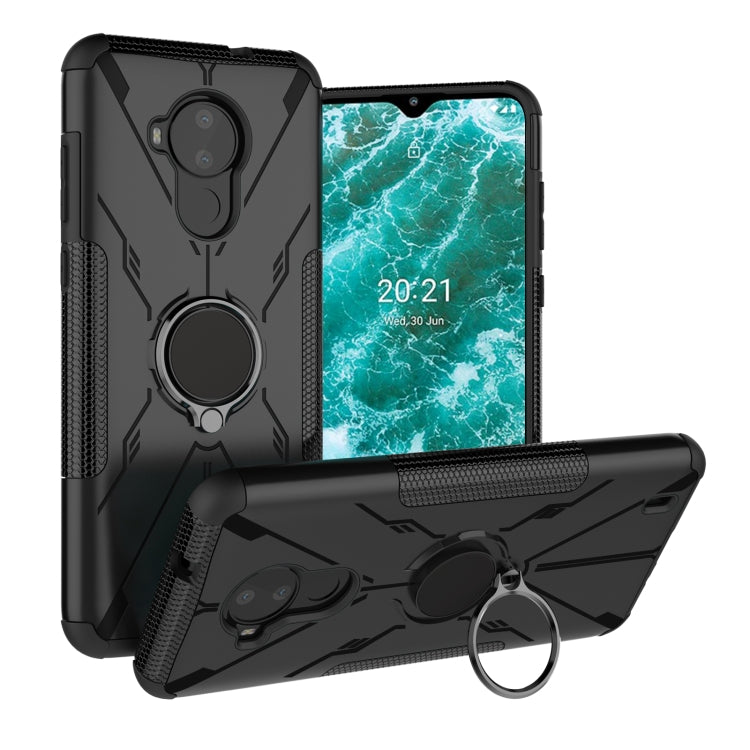 For Nokia C30 Armor Bear Shockproof PC + TPU Phone Protective Case with Ring Holder