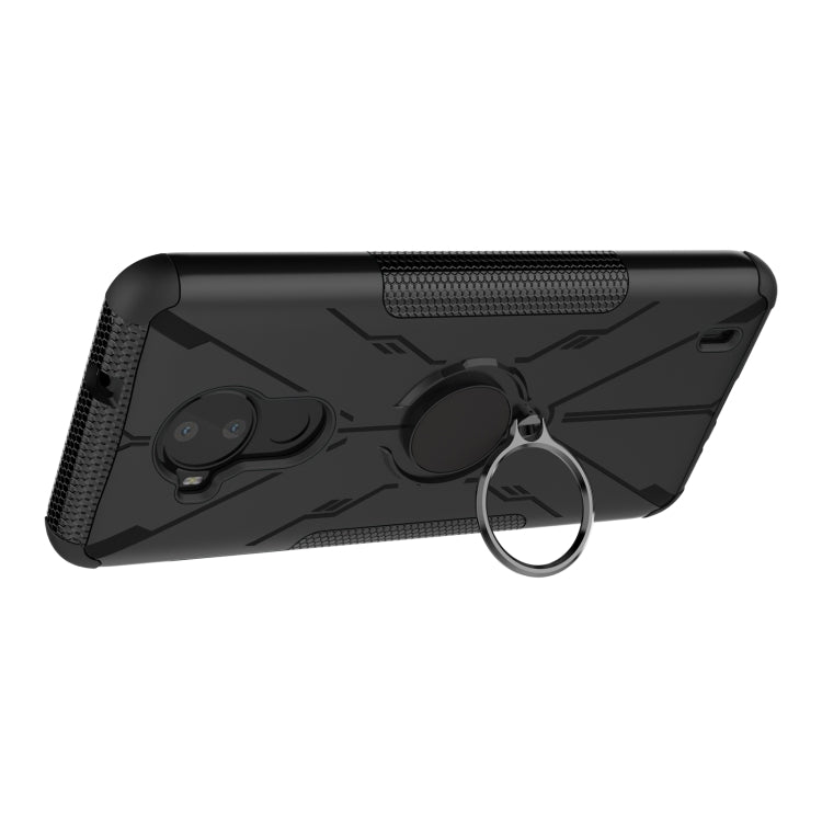 For Nokia C30 Armor Bear Shockproof PC + TPU Phone Protective Case with Ring Holder