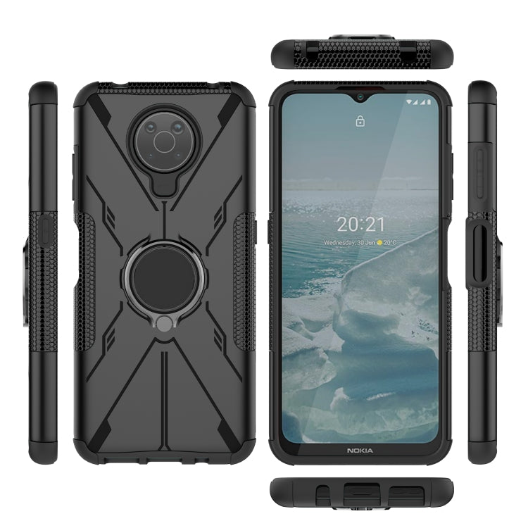 For Nokia G10 / G20 Armor Bear Shockproof PC + TPU Phone Protective Case with Ring Holder