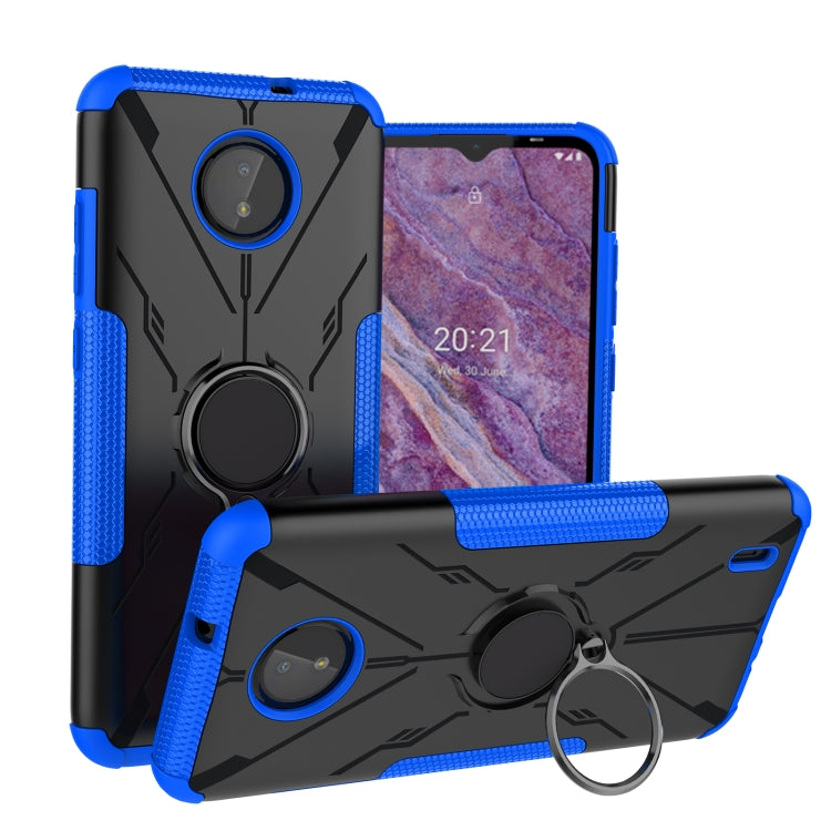 For Nokia C10 / C20 Armor Bear Shockproof PC + TPU Phone Protective Case with Ring Holder