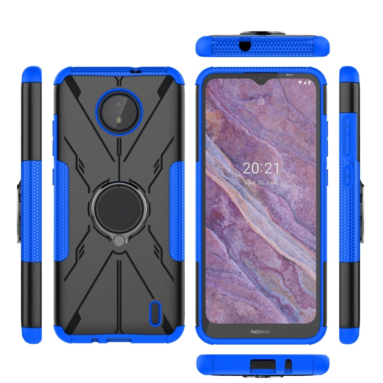For Nokia C10 / C20 Armor Bear Shockproof PC + TPU Phone Protective Case with Ring Holder