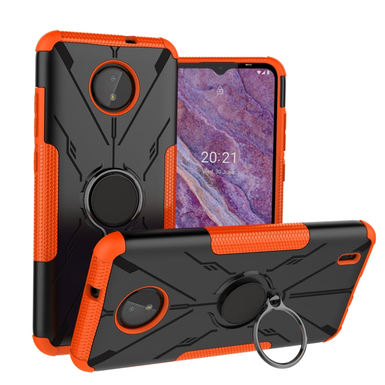 For Nokia C10 / C20 Armor Bear Shockproof PC + TPU Phone Protective Case with Ring Holder