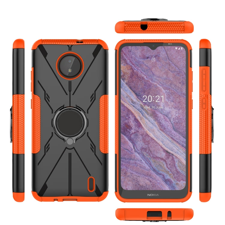For Nokia C10 / C20 Armor Bear Shockproof PC + TPU Phone Protective Case with Ring Holder