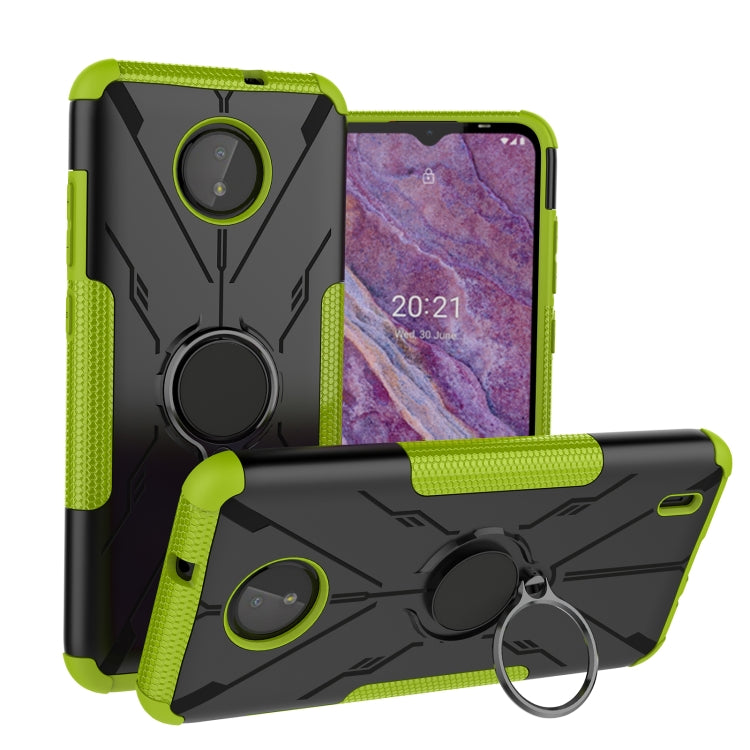 For Nokia C10 / C20 Armor Bear Shockproof PC + TPU Phone Protective Case with Ring Holder