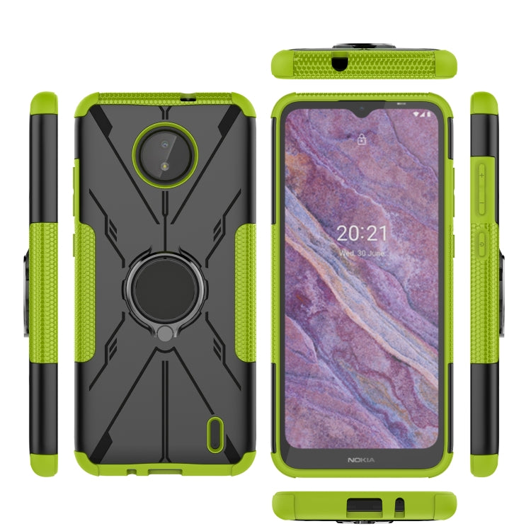For Nokia C10 / C20 Armor Bear Shockproof PC + TPU Phone Protective Case with Ring Holder