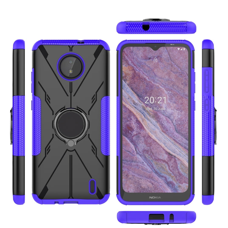 For Nokia C10 / C20 Armor Bear Shockproof PC + TPU Phone Protective Case with Ring Holder