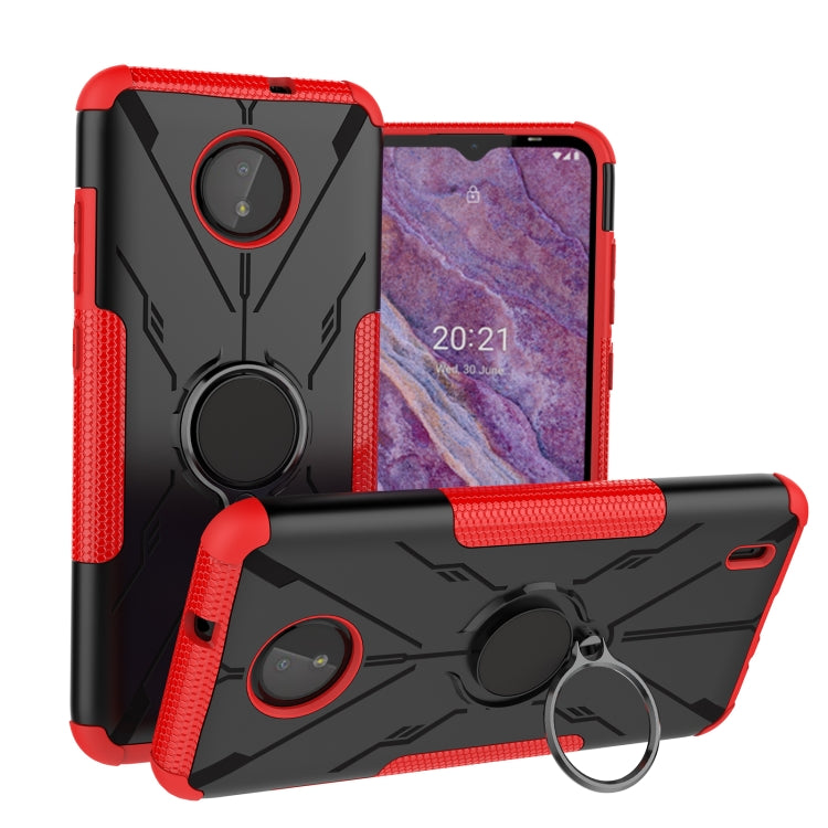 For Nokia C10 / C20 Armor Bear Shockproof PC + TPU Phone Protective Case with Ring Holder