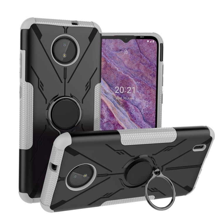 For Nokia C10 / C20 Armor Bear Shockproof PC + TPU Phone Protective Case with Ring Holder