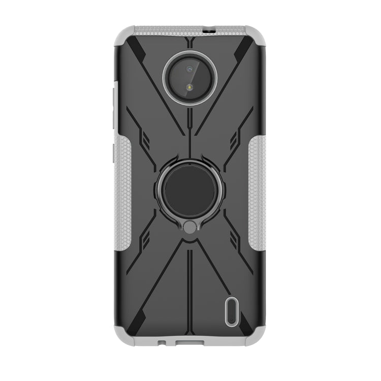 For Nokia C10 / C20 Armor Bear Shockproof PC + TPU Phone Protective Case with Ring Holder