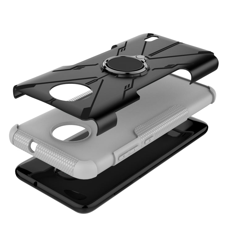 For Nokia C10 / C20 Armor Bear Shockproof PC + TPU Phone Protective Case with Ring Holder