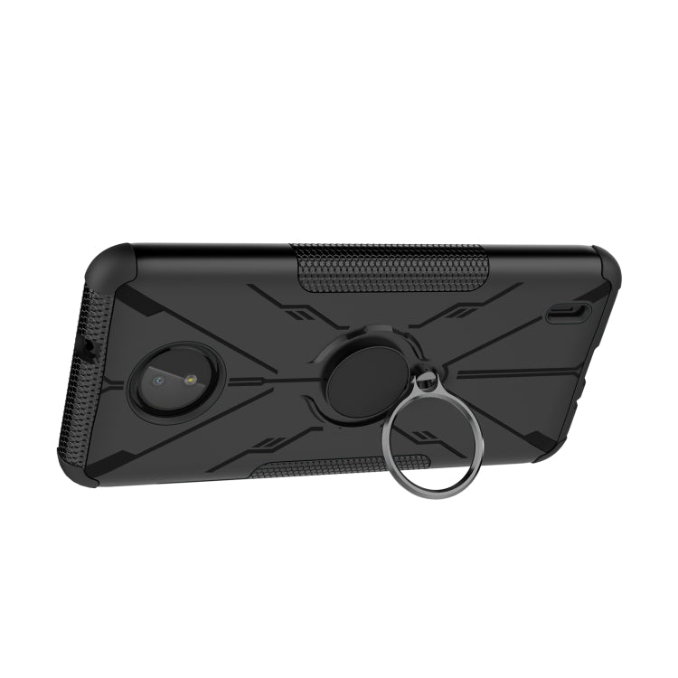 For Nokia C10 / C20 Armor Bear Shockproof PC + TPU Phone Protective Case with Ring Holder