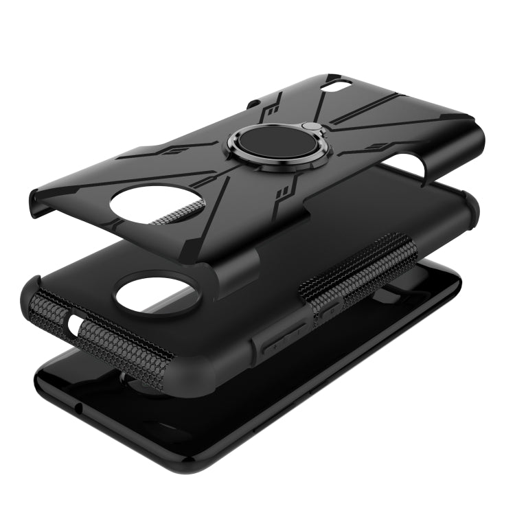 For Nokia C10 / C20 Armor Bear Shockproof PC + TPU Phone Protective Case with Ring Holder