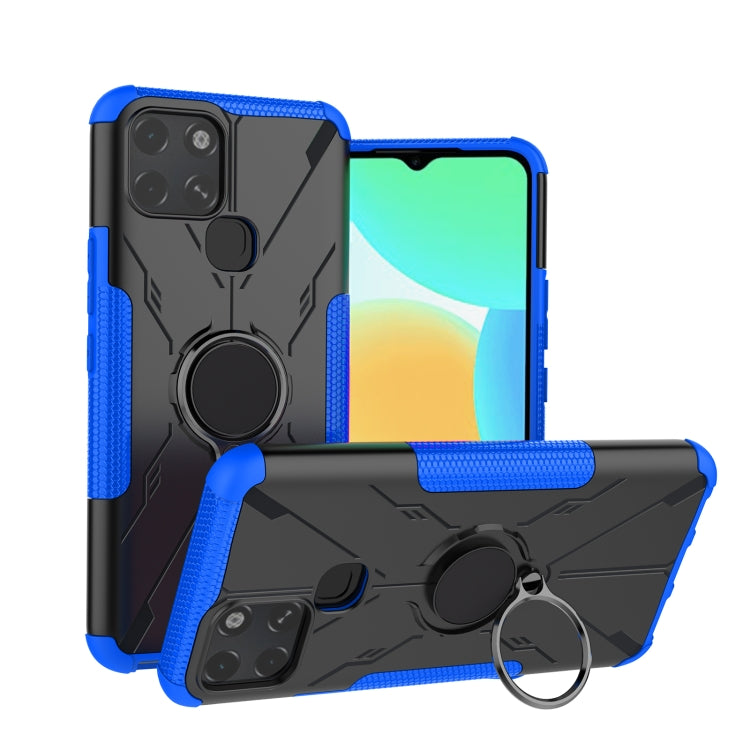 For Infinix Smart 6 Armor Bear Shockproof PC + TPU Phone Protective Case with Ring Holder