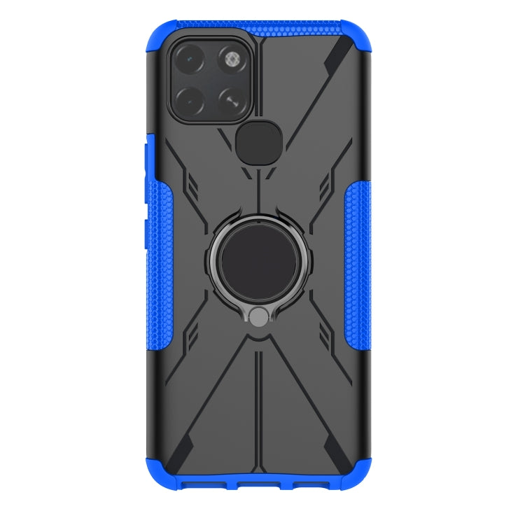 For Infinix Smart 6 Armor Bear Shockproof PC + TPU Phone Protective Case with Ring Holder