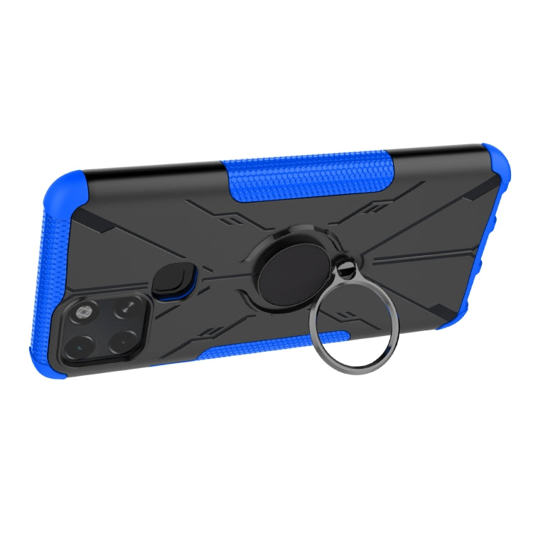 For Infinix Smart 6 Armor Bear Shockproof PC + TPU Phone Protective Case with Ring Holder