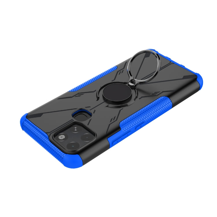 For Infinix Smart 6 Armor Bear Shockproof PC + TPU Phone Protective Case with Ring Holder