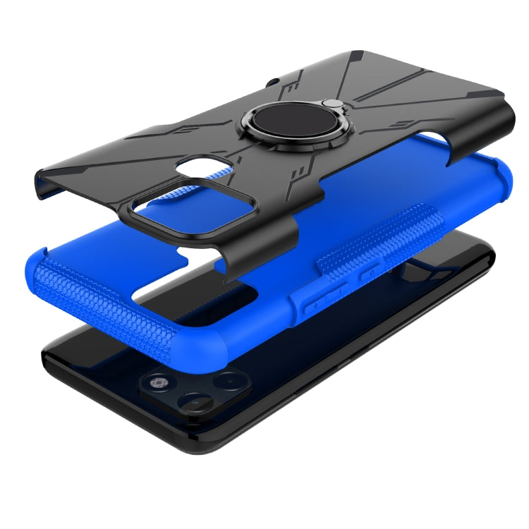 For Infinix Smart 6 Armor Bear Shockproof PC + TPU Phone Protective Case with Ring Holder
