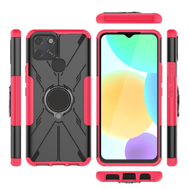 For Infinix Smart 6 Armor Bear Shockproof PC + TPU Phone Protective Case with Ring Holder