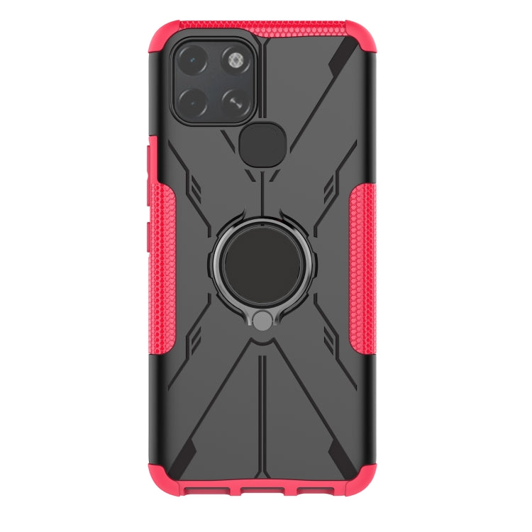 For Infinix Smart 6 Armor Bear Shockproof PC + TPU Phone Protective Case with Ring Holder