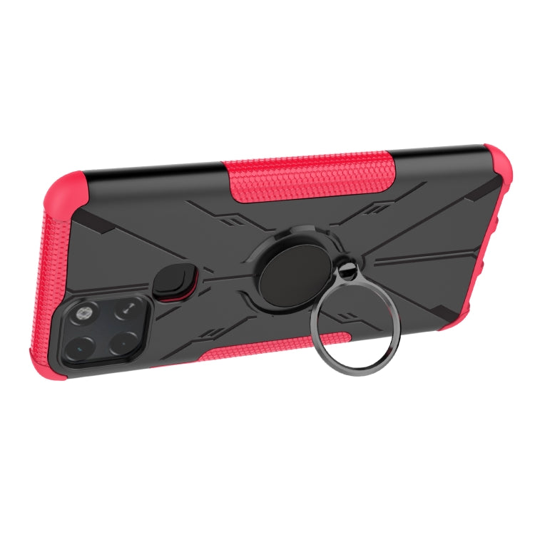 For Infinix Smart 6 Armor Bear Shockproof PC + TPU Phone Protective Case with Ring Holder