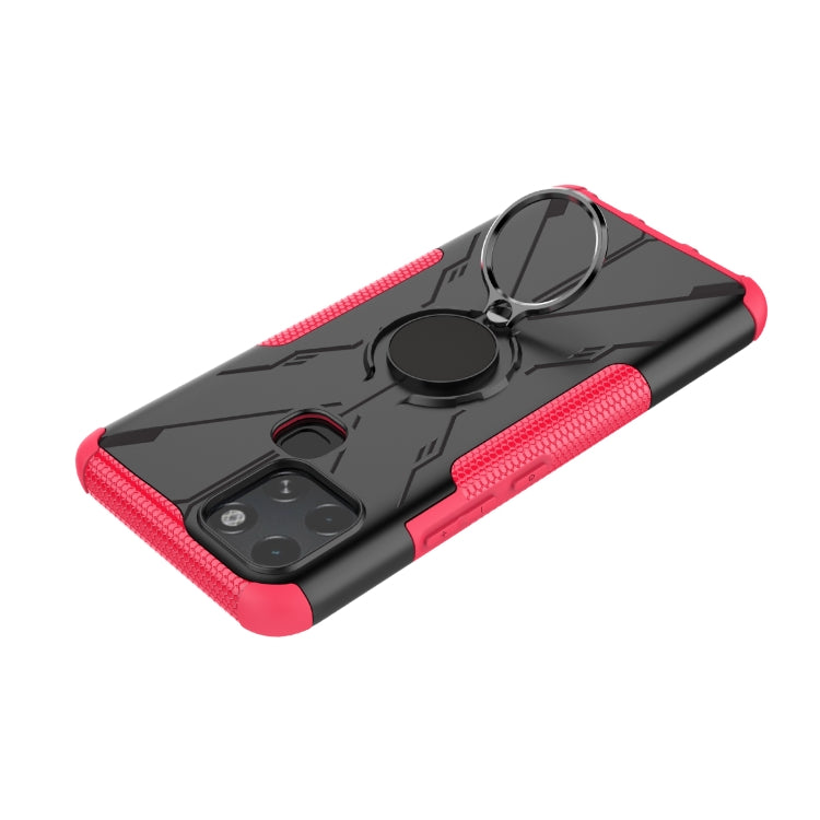 For Infinix Smart 6 Armor Bear Shockproof PC + TPU Phone Protective Case with Ring Holder