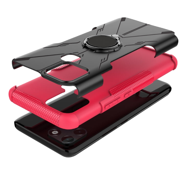 For Infinix Smart 6 Armor Bear Shockproof PC + TPU Phone Protective Case with Ring Holder
