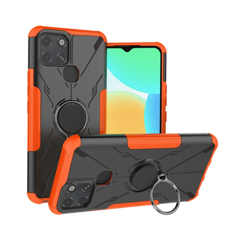 For Infinix Smart 6 Armor Bear Shockproof PC + TPU Phone Protective Case with Ring Holder