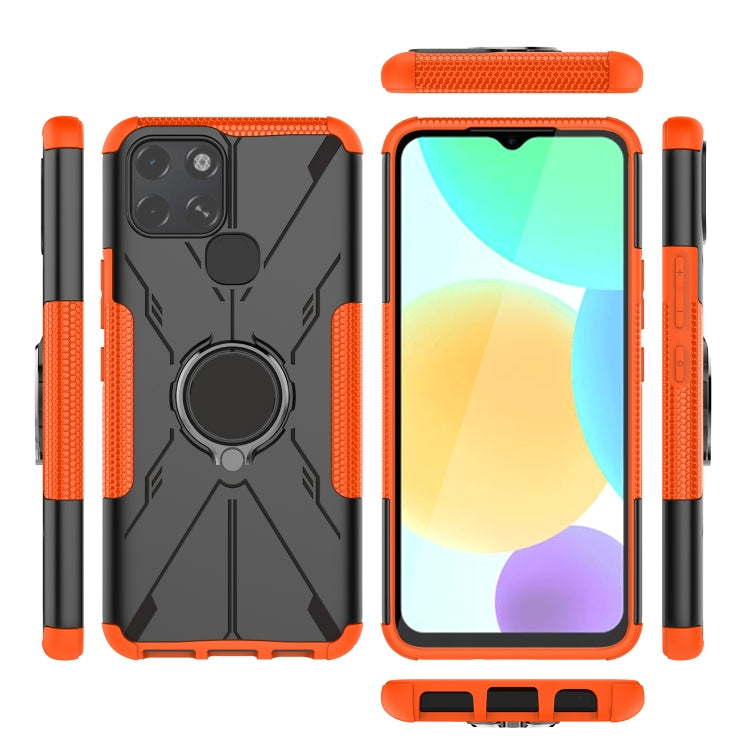 For Infinix Smart 6 Armor Bear Shockproof PC + TPU Phone Protective Case with Ring Holder