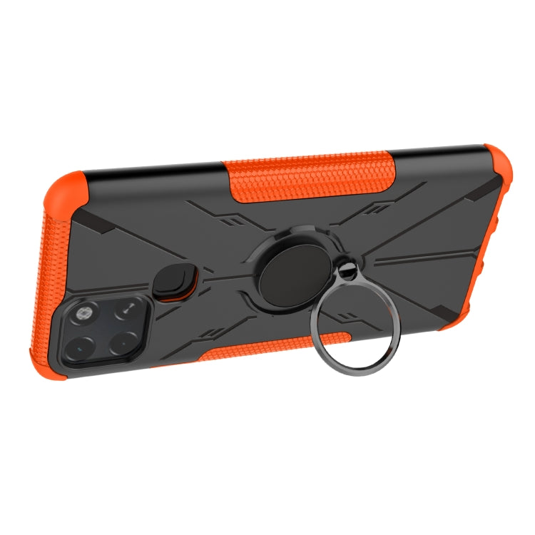 For Infinix Smart 6 Armor Bear Shockproof PC + TPU Phone Protective Case with Ring Holder