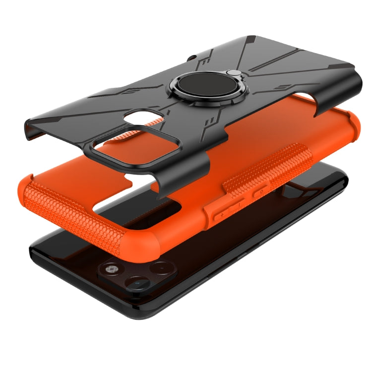 For Infinix Smart 6 Armor Bear Shockproof PC + TPU Phone Protective Case with Ring Holder