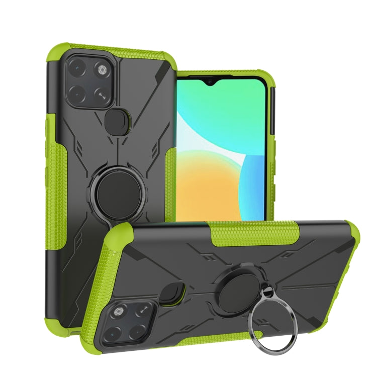 For Infinix Smart 6 Armor Bear Shockproof PC + TPU Phone Protective Case with Ring Holder