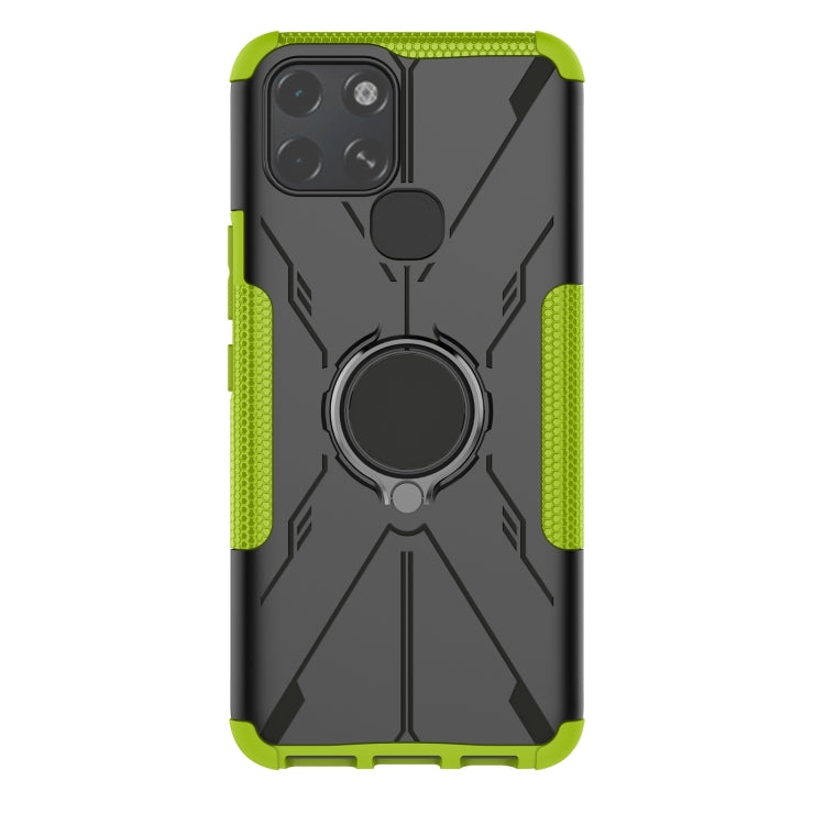 For Infinix Smart 6 Armor Bear Shockproof PC + TPU Phone Protective Case with Ring Holder