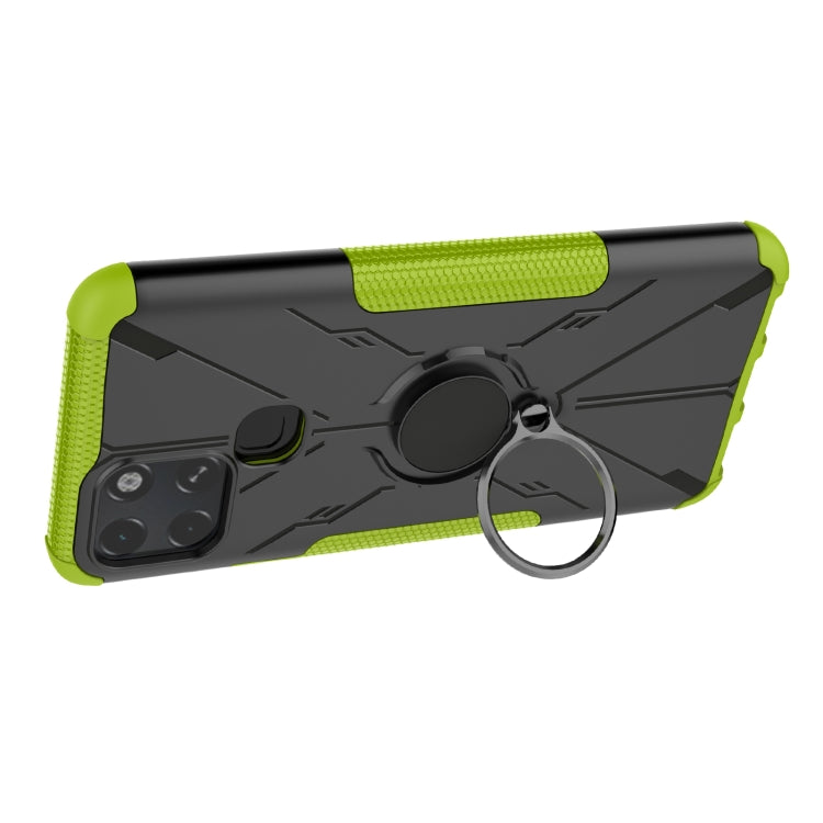 For Infinix Smart 6 Armor Bear Shockproof PC + TPU Phone Protective Case with Ring Holder